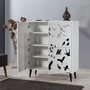 Hanah Home Multilüx Manyas Armario Multiusos Blanco y Negro
